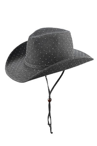 Denim Studded Cowboy Hat