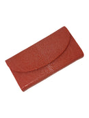 Red clutch bag on a white background