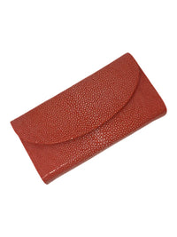 Red clutch bag on a white background
