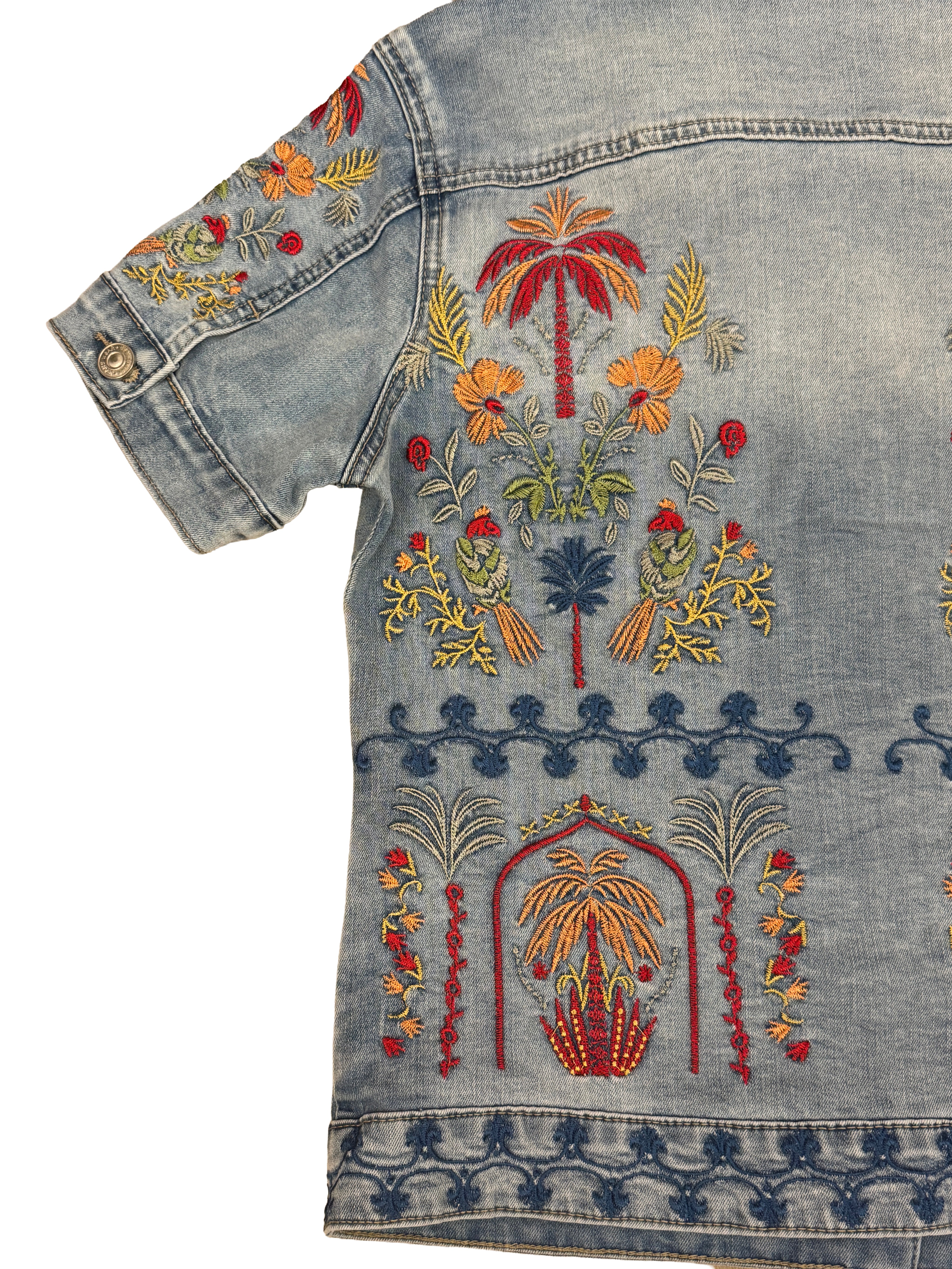 Dalia Short Sleeve Embroidered Denim jacket