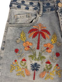 Dalia Embroidered Denim Short