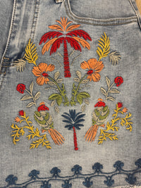 Dalia Embroidered Denim Short