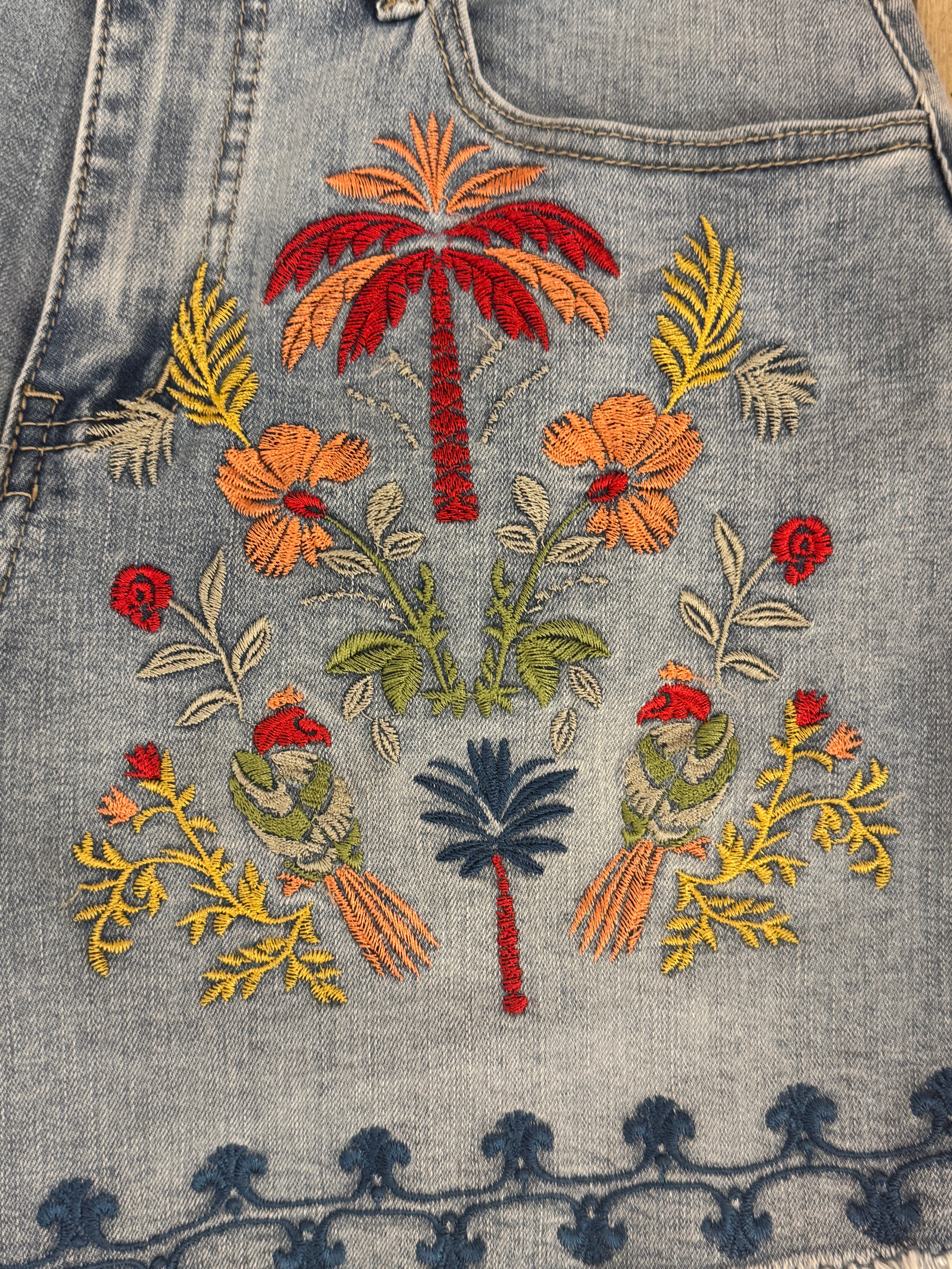 Dalia Embroidered Denim Short