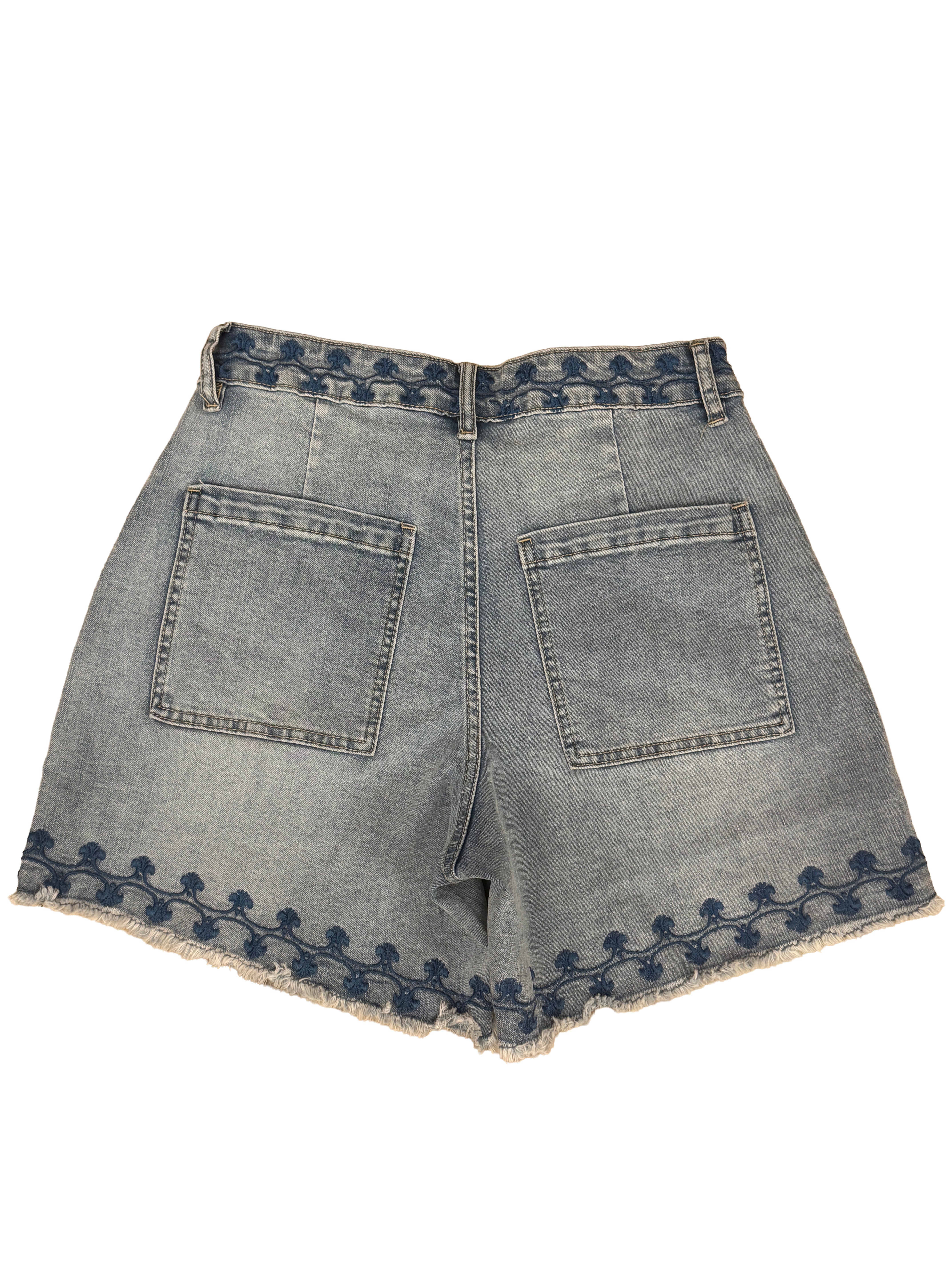 Dalia Embroidered Denim Short