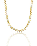 5mm Heart Bezel CZ Tennis Necklace