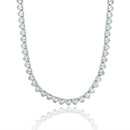 5mm Heart Bezel CZ Tennis Necklace