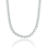 5mm Heart Bezel CZ Tennis Necklace
