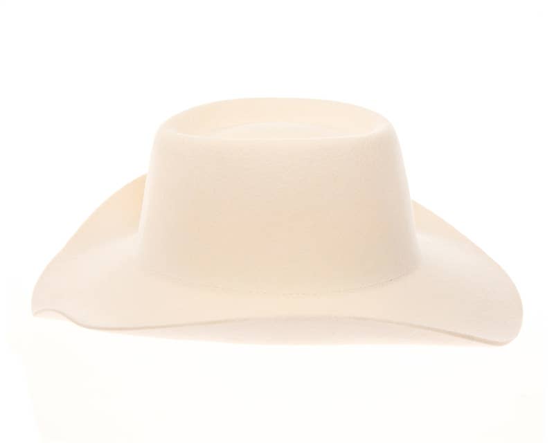 Ivory White Wool Western Women's Gambler Cowboy Hat