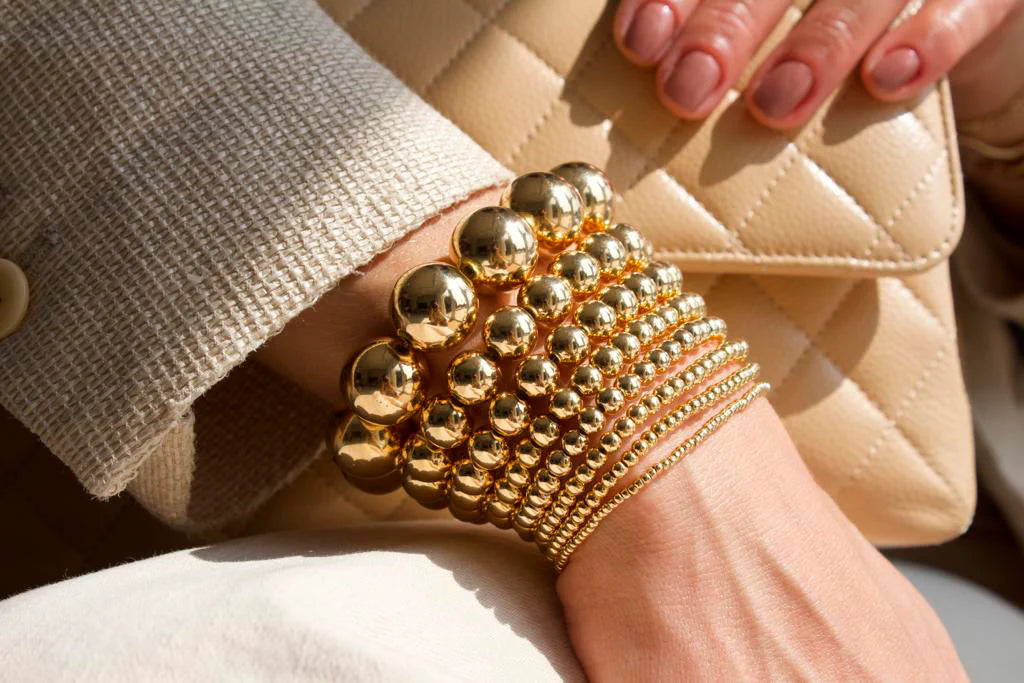Stretchy Bead 18K Gold Filled Bracelet