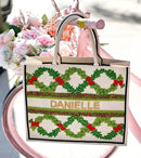Home For The Holidays Beaded Tote Bag