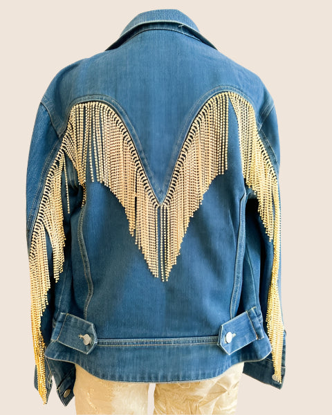 Dolly Denim Fringe Jacket
