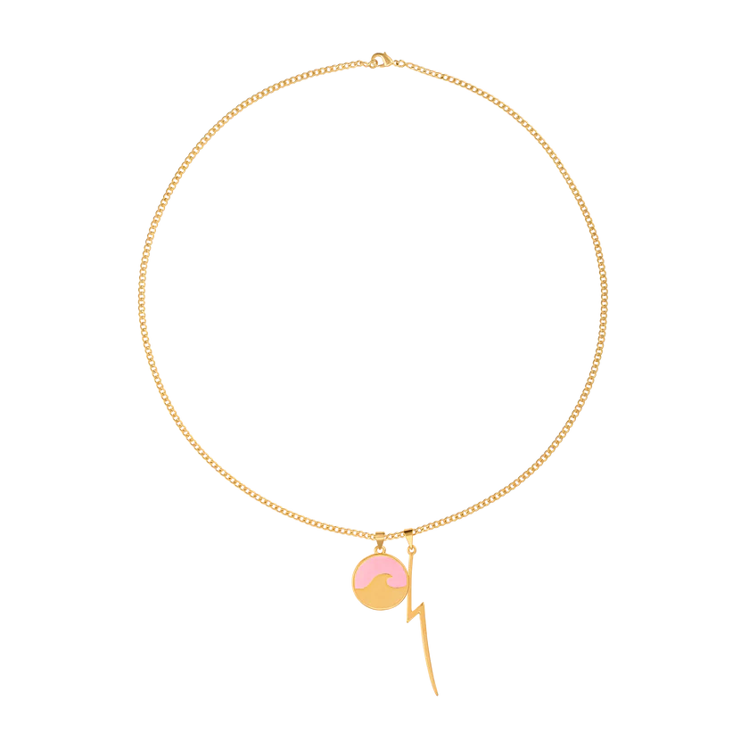 Wave Bolt 18K Gold Filled 20" Necklace